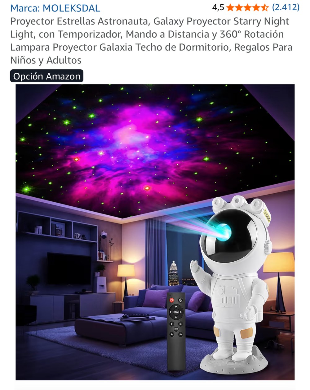 MOLEKSDAL Proyector Estrellas Astronauta Galaxia